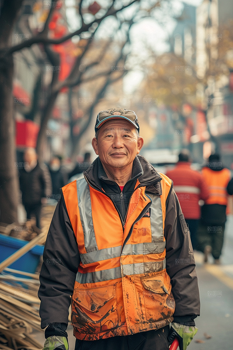 清洁工劳动致敬劳动者摄影图