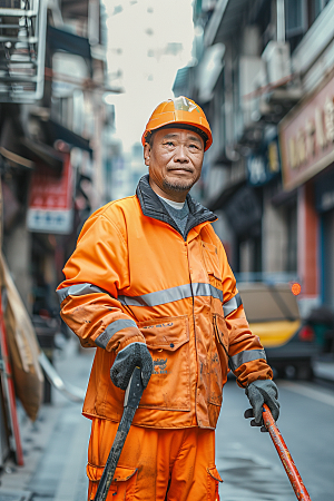 清洁工环卫工人物摄影图