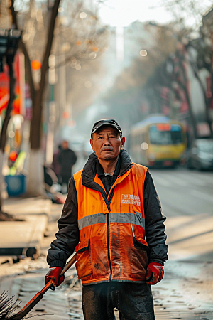 清洁工五一人物摄影图