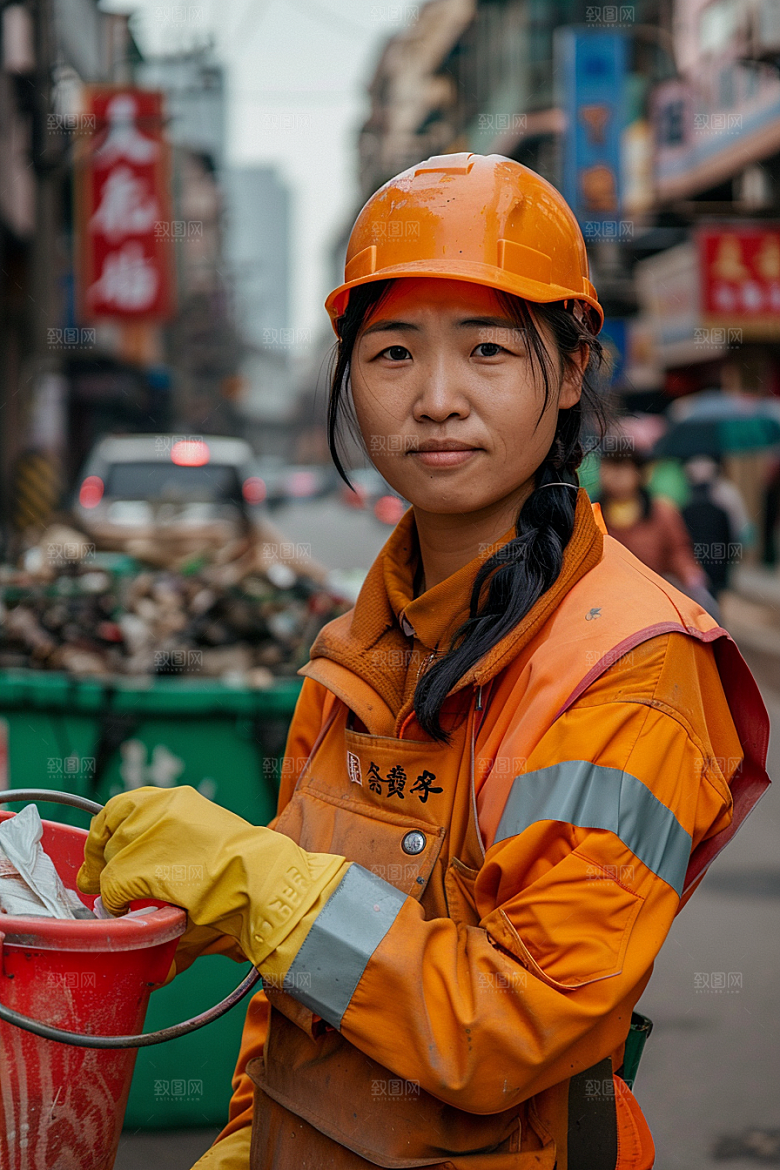 清洁工环卫工劳作摄影图