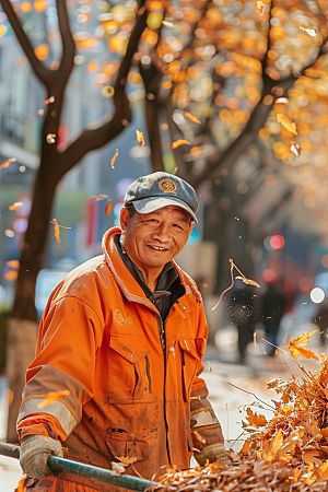 清洁工辛苦劳动节摄影图