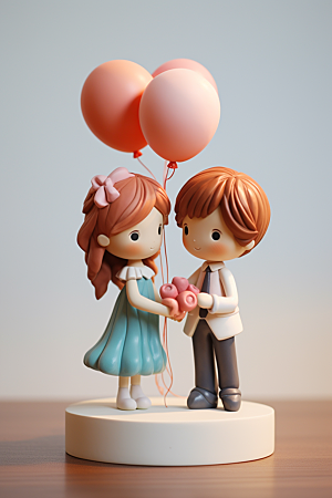 情侣玩偶3D甜蜜模型