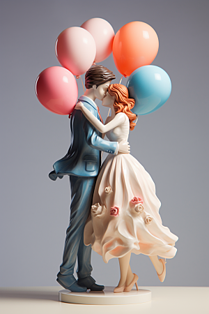 情侣玩偶3D爱情模型