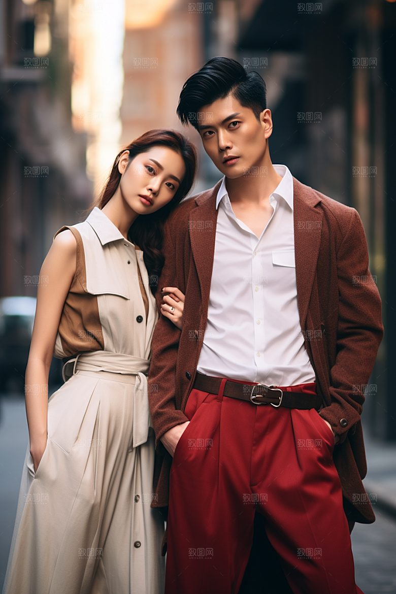 情侣肖像服装帅气广告摄影图