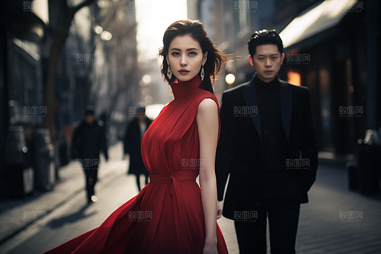 情侣肖像服装大气广告摄影图
