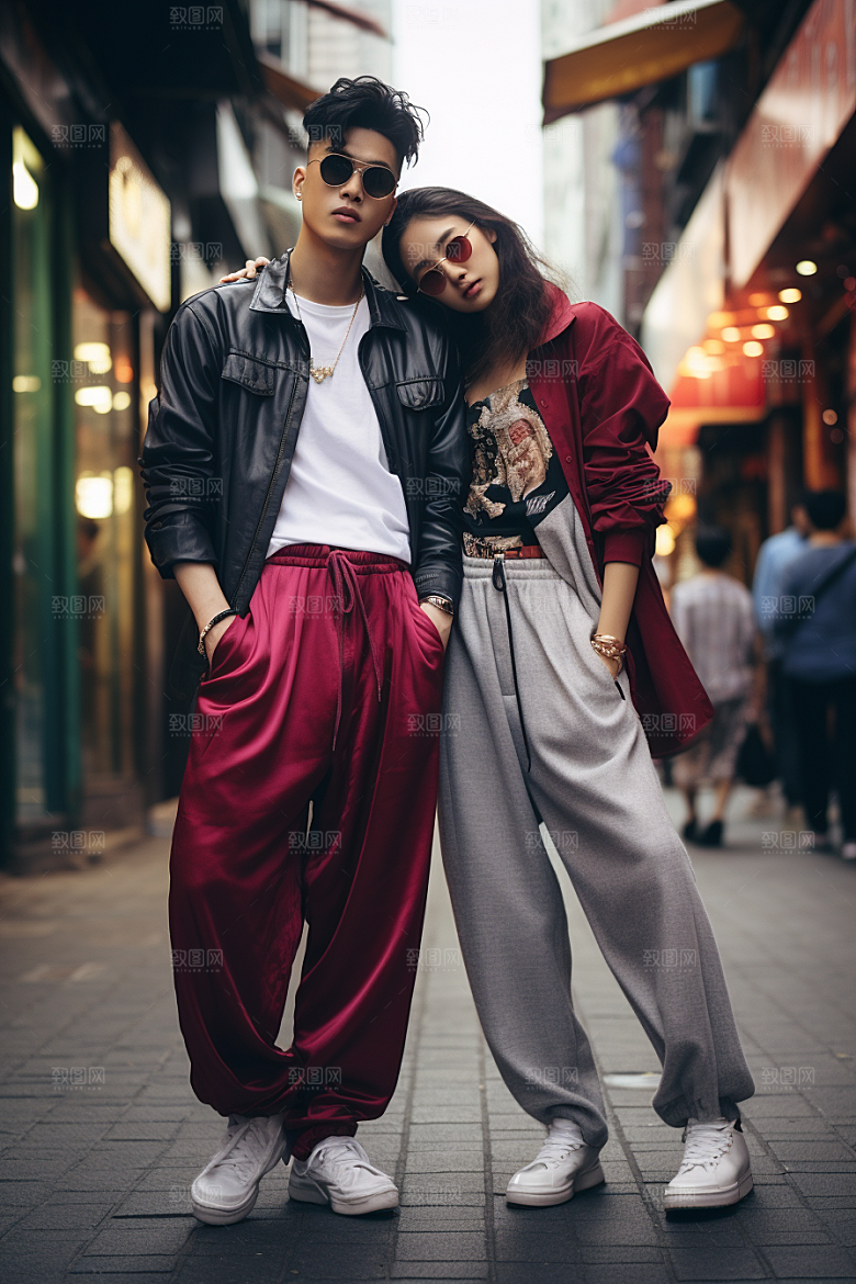 情侣肖像服装情侣装广告摄影图