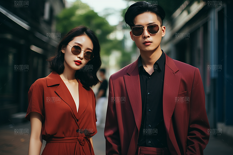 情侣肖像大气服装广告摄影图