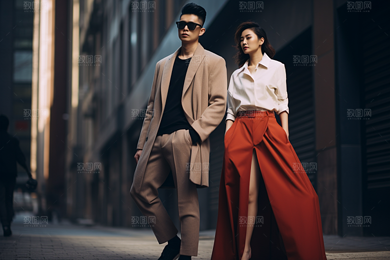 情侣肖像高清服饰广告摄影图