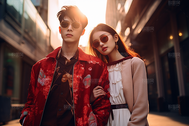 情侣肖像情侣装高清广告摄影图