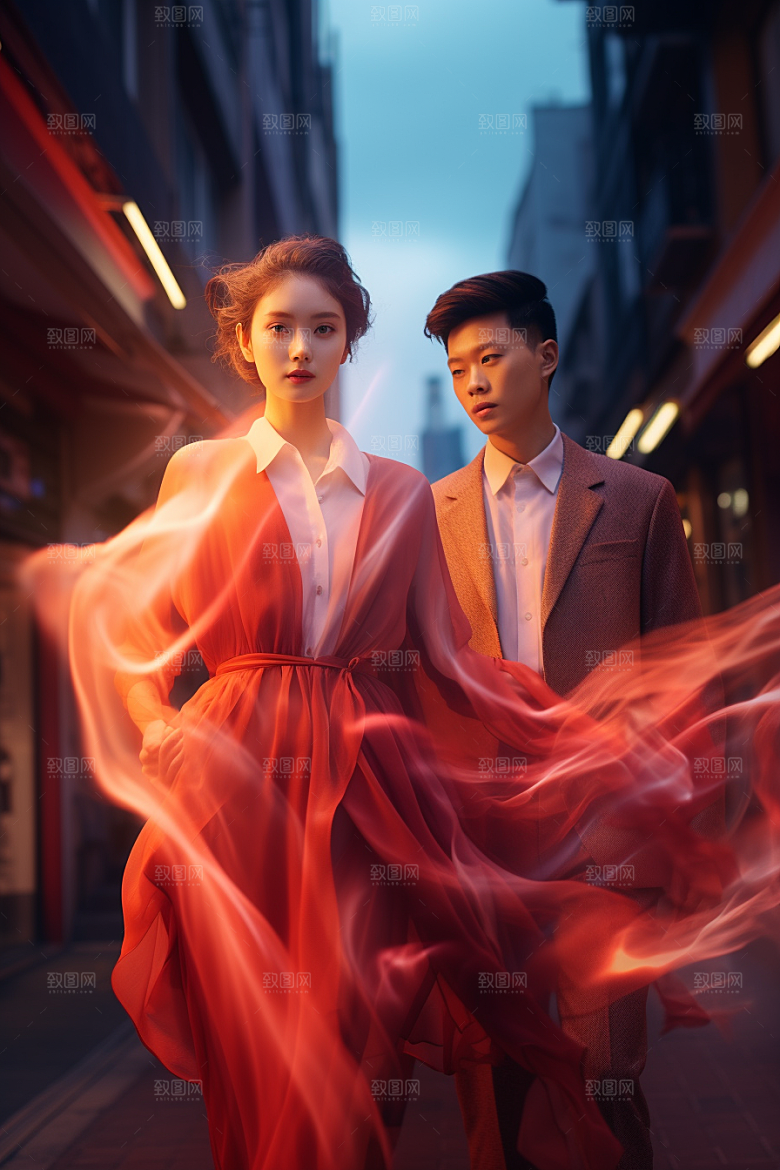 情侣肖像高清买家秀广告摄影图