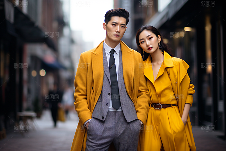 情侣肖像服装情侣装广告摄影图