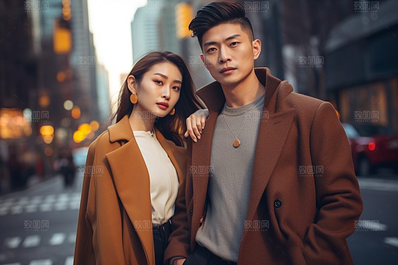 情侣肖像大气情侣装广告摄影图