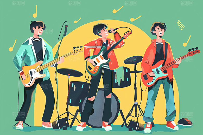 青年人物手绘年轻人插画