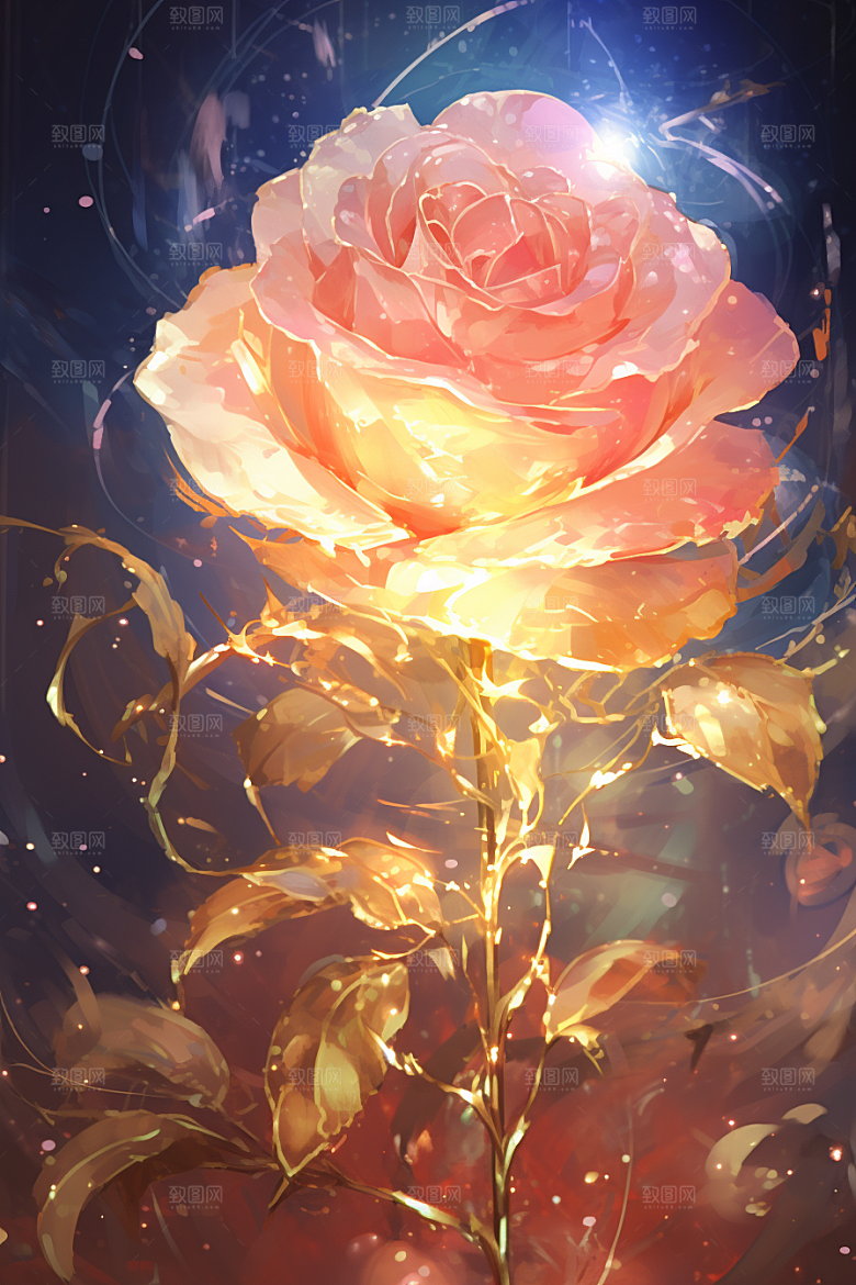 情人节玫瑰梦幻520素材