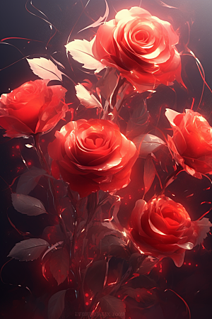 情人节玫瑰立体唯美素材