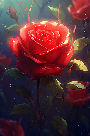 情人节玫瑰告白光泽素材