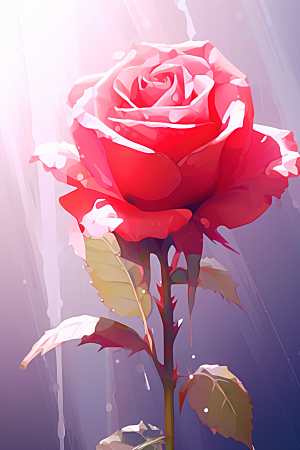 情人节玫瑰红色光泽素材