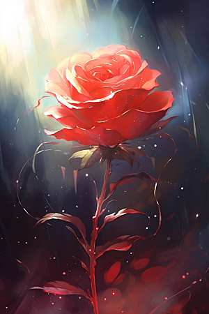 情人节玫瑰立体红色素材