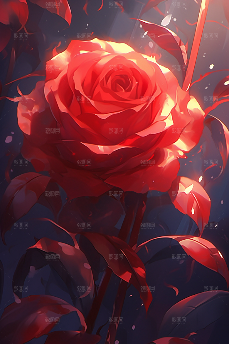 情人节玫瑰高清光泽素材
