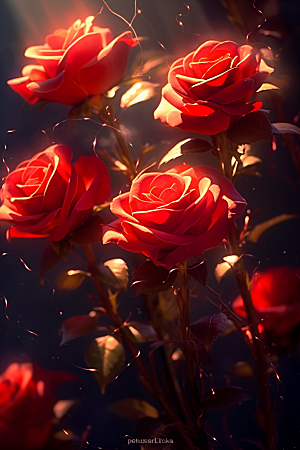情人节玫瑰质感红色素材