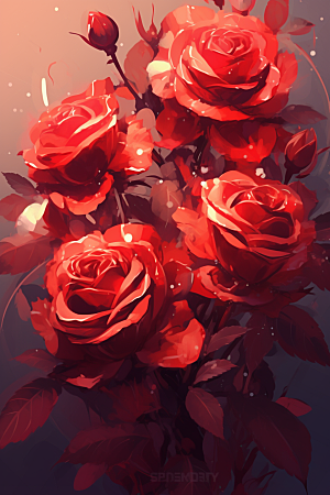 情人节玫瑰告白唯美素材