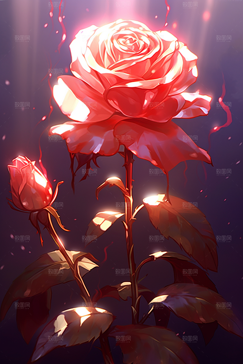情人节玫瑰梦幻高清素材