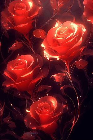 情人节玫瑰红色高清素材