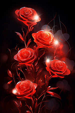 情人节玫瑰告白质感素材