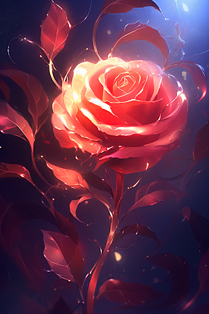 情人节玫瑰红色唯美素材