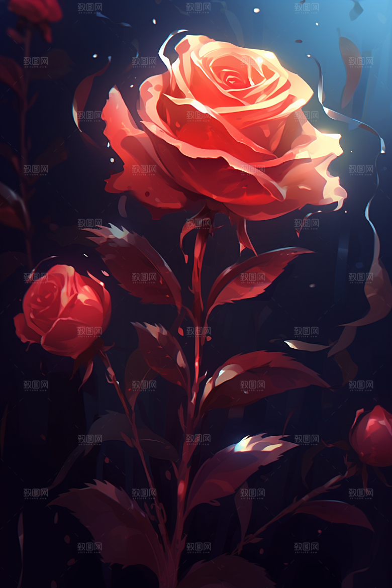 情人节玫瑰梦幻唯美素材