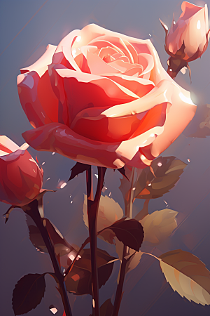 情人节玫瑰质感浪漫素材
