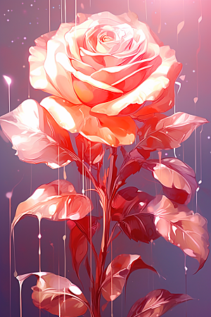 情人节玫瑰光泽红色素材