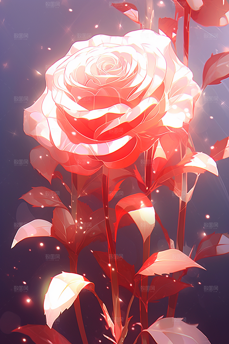 情人节玫瑰告白3D素材