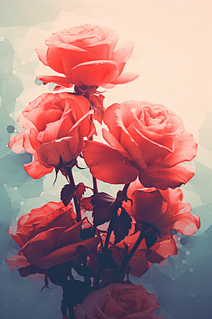 情人节玫瑰红色告白素材