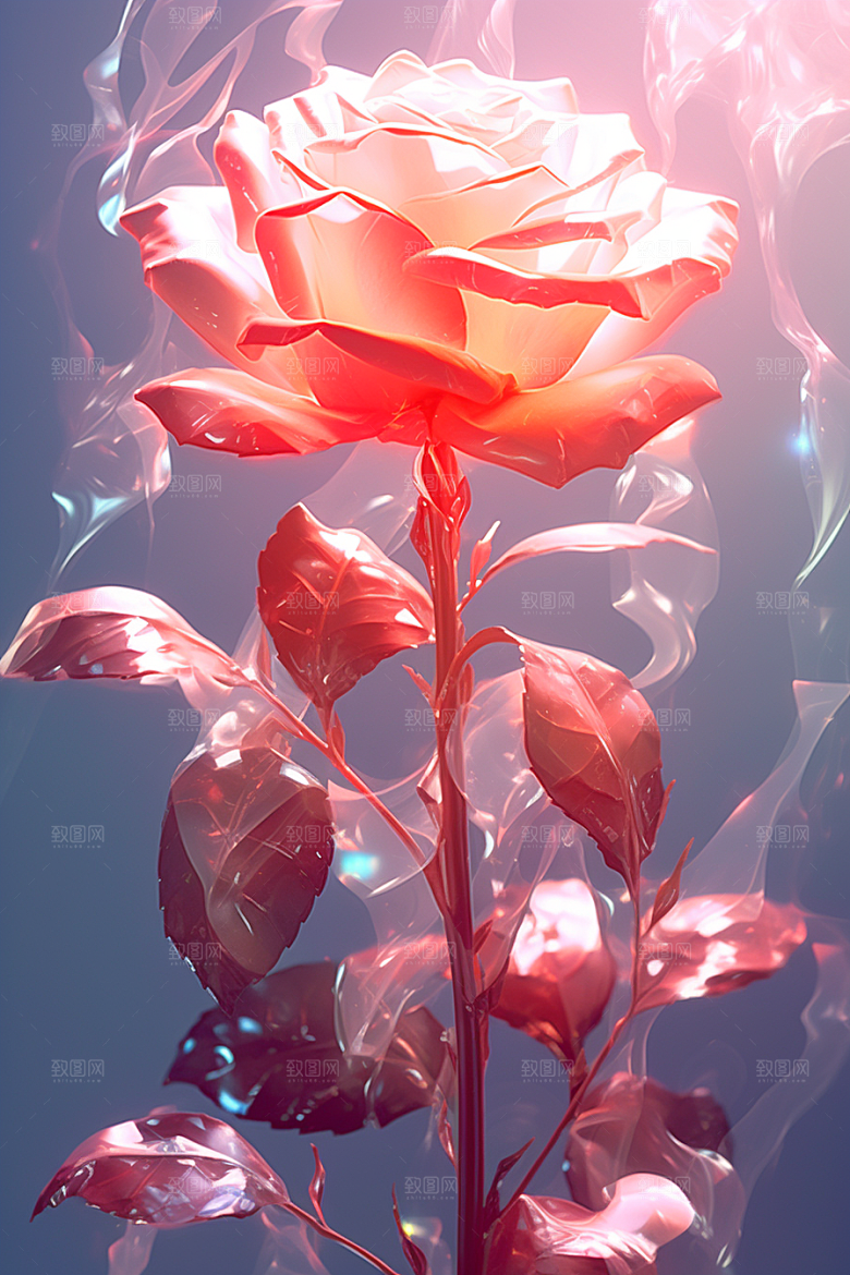 情人节玫瑰梦幻质感素材