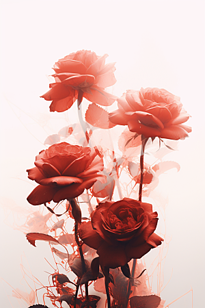 情人节玫瑰告白红色素材
