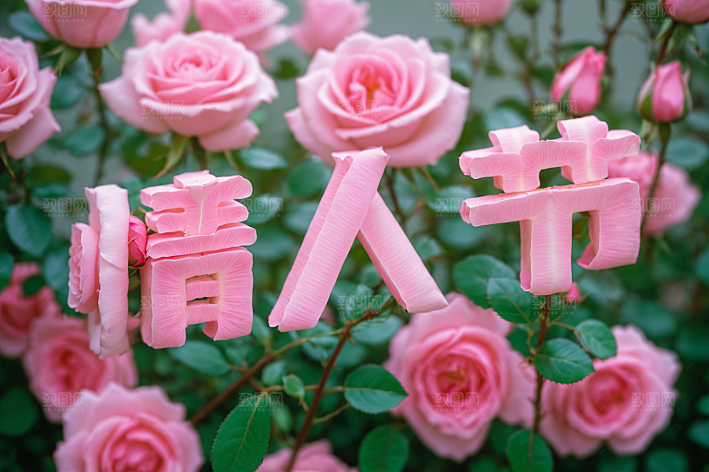 情人节词汇爱情立体艺术字