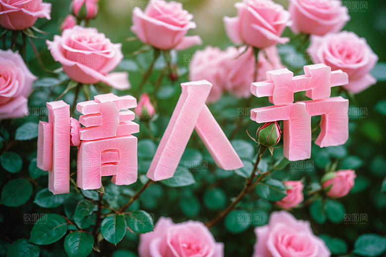 情人节词汇立体爱情艺术字
