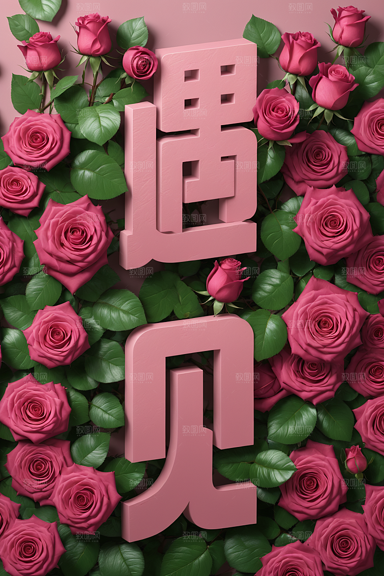情人节词汇爱情浪漫艺术字
