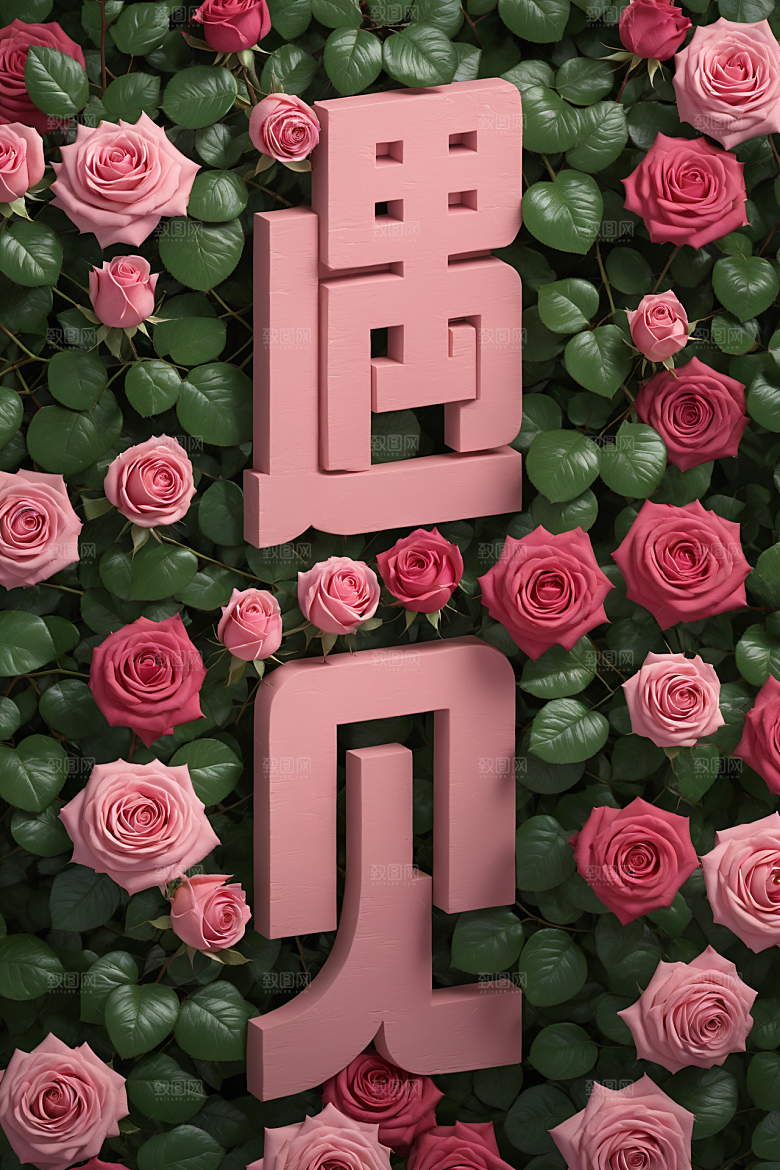 情人节词汇立体唯美艺术字