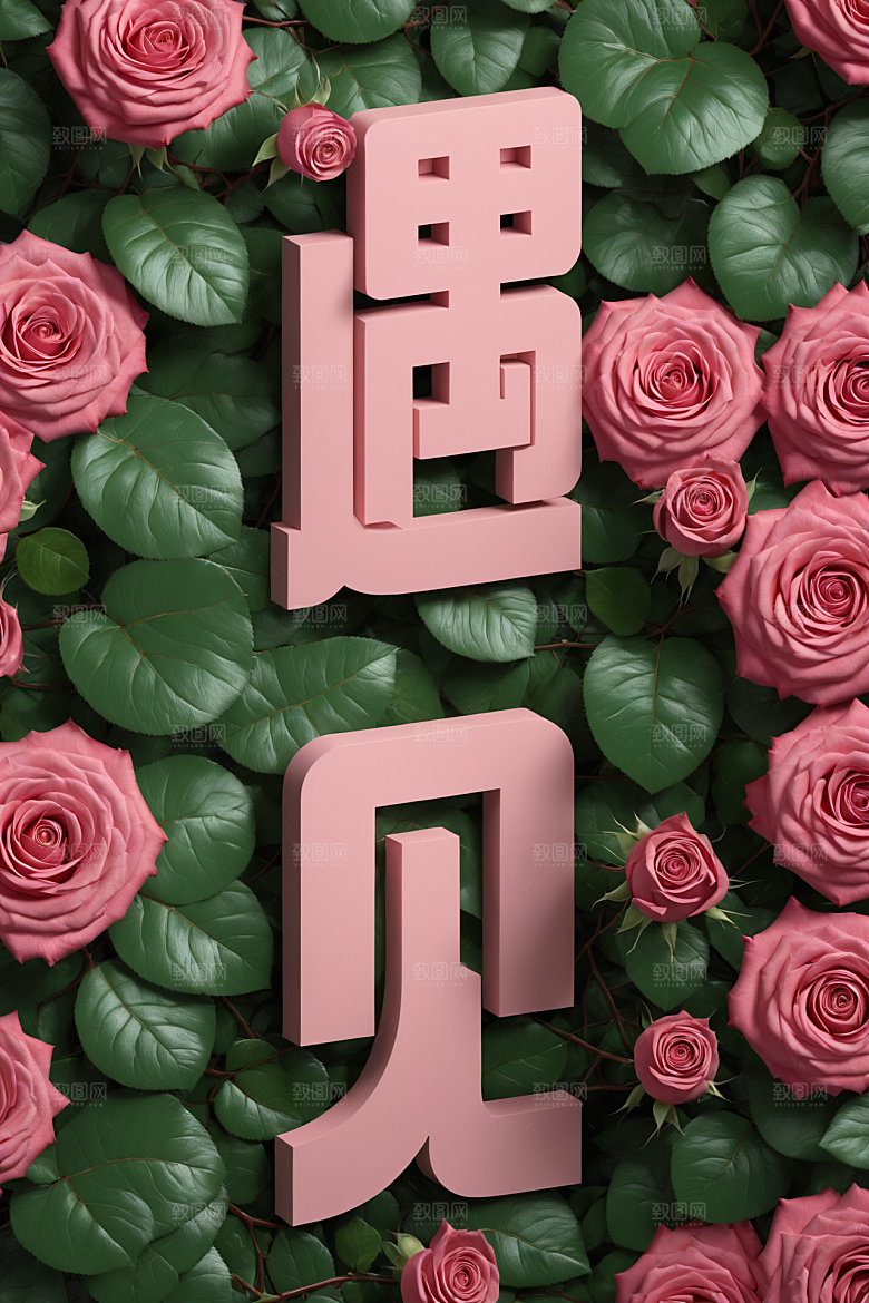 情人节词汇3D高清艺术字