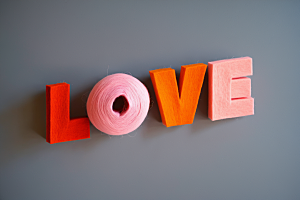 情人节词汇3D唯美艺术字