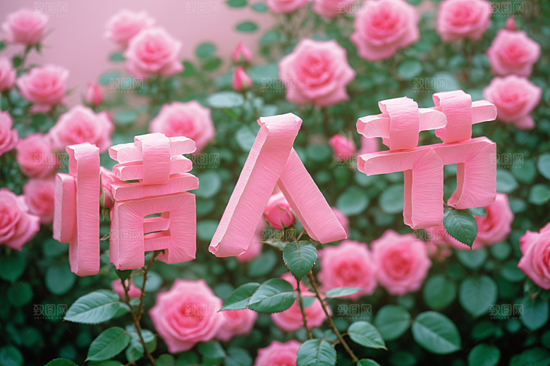 情人节词汇3D唯美艺术字