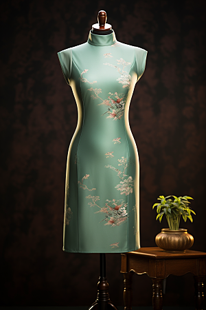 旗袍中国风优雅摄影图