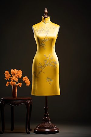 旗袍中国风传统服饰摄影图