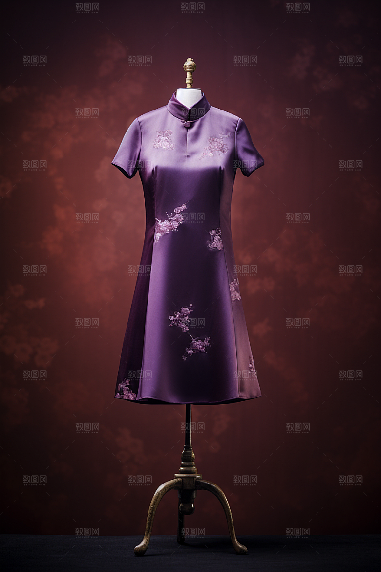 旗袍传统服饰高清摄影图