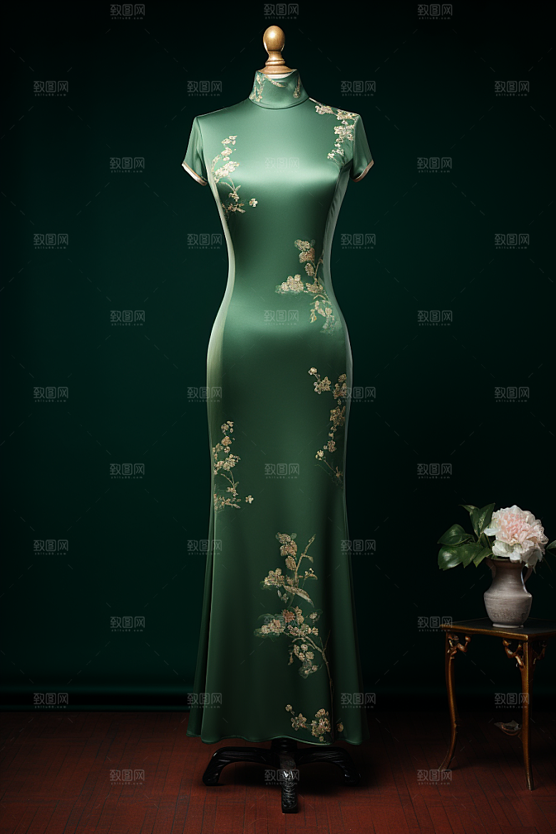旗袍传统服饰经典摄影图