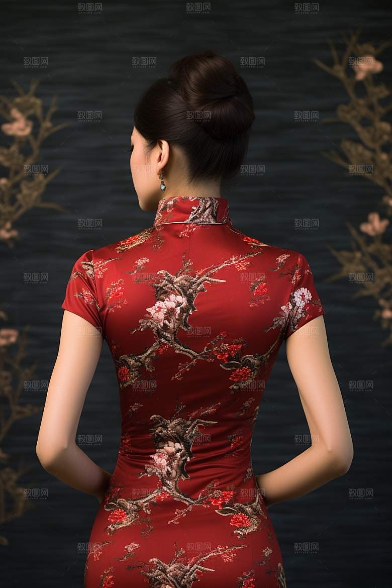 旗袍经典传统服饰摄影图