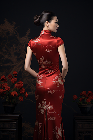 旗袍中国风民国风摄影图