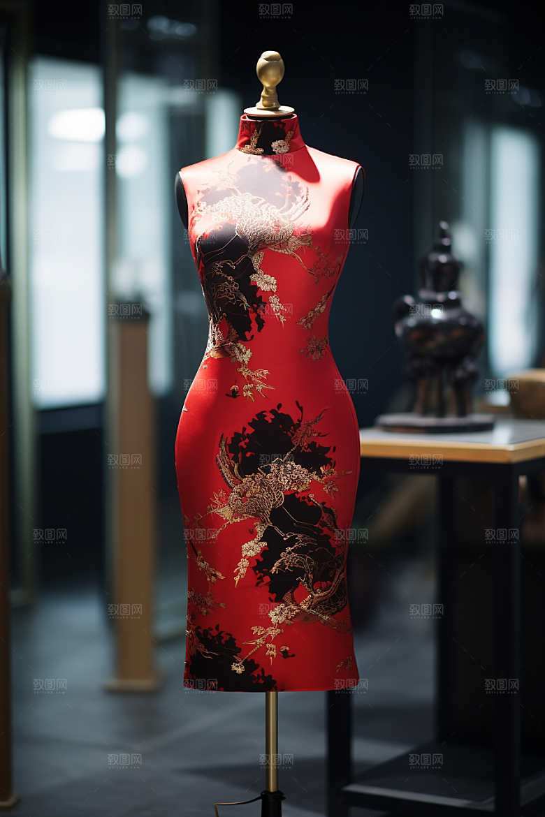 旗袍华贵中国风摄影图